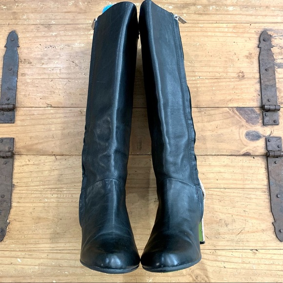 Anthropologie Terra Plana Two Tone Leather Boots 8.5 Retro Classic Academia - Picture 3 of 16